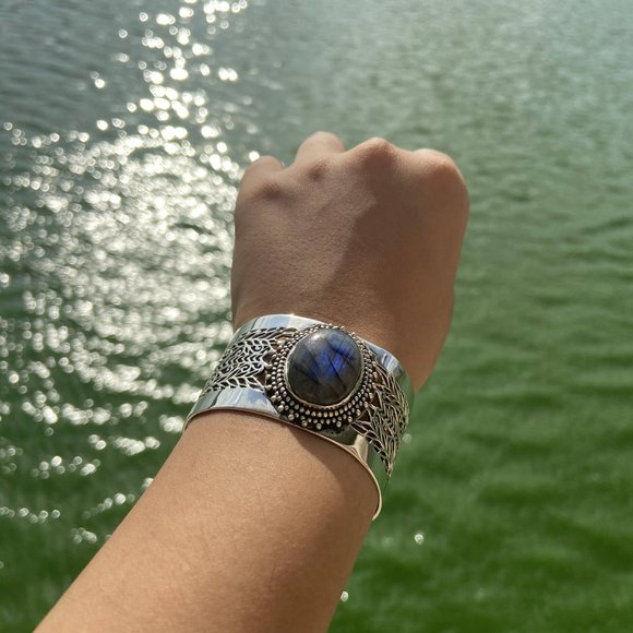 Silver bracelet cuffs handmade - Picture 6 of 6